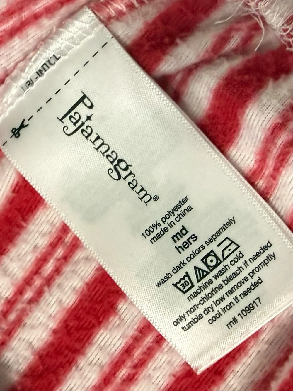 PajamaGram Women’s Christmas Stocking & Candy Cane Stripe Pajama Set Red Medium